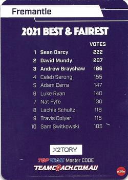 2022 AFL TeamCoach - Best & Fairest Silver #BF-06 Sean Darcy Back